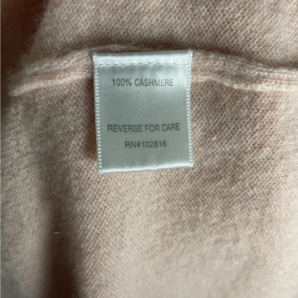 Garnet Hill 100% Cashmere Puff Sleeve Knit Sweater Boat Neck Size Large In Pink - Picture 7 of 8